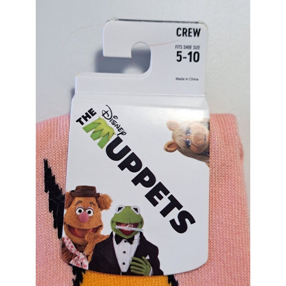 Disney Muppets Beaker Crew Socks Shoe Size 5-10 Orange Hair Novelty NEW Unisex - Picture 2 of 5